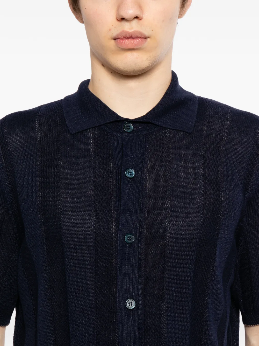 Brunello Cucinelli Gebreid overhemd Blauw