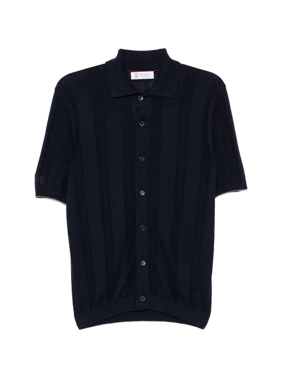 Brunello Cucinelli buttoned striped knitwear - Blue