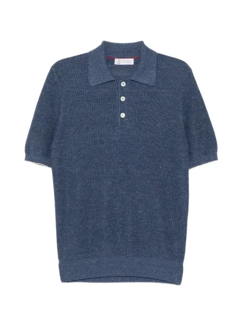Brunello Cucinelli knitted short sleeve polo shirt
