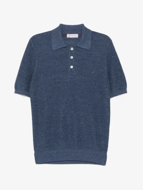 Brunello Cucinelli playera tipo polo tejida manga corta