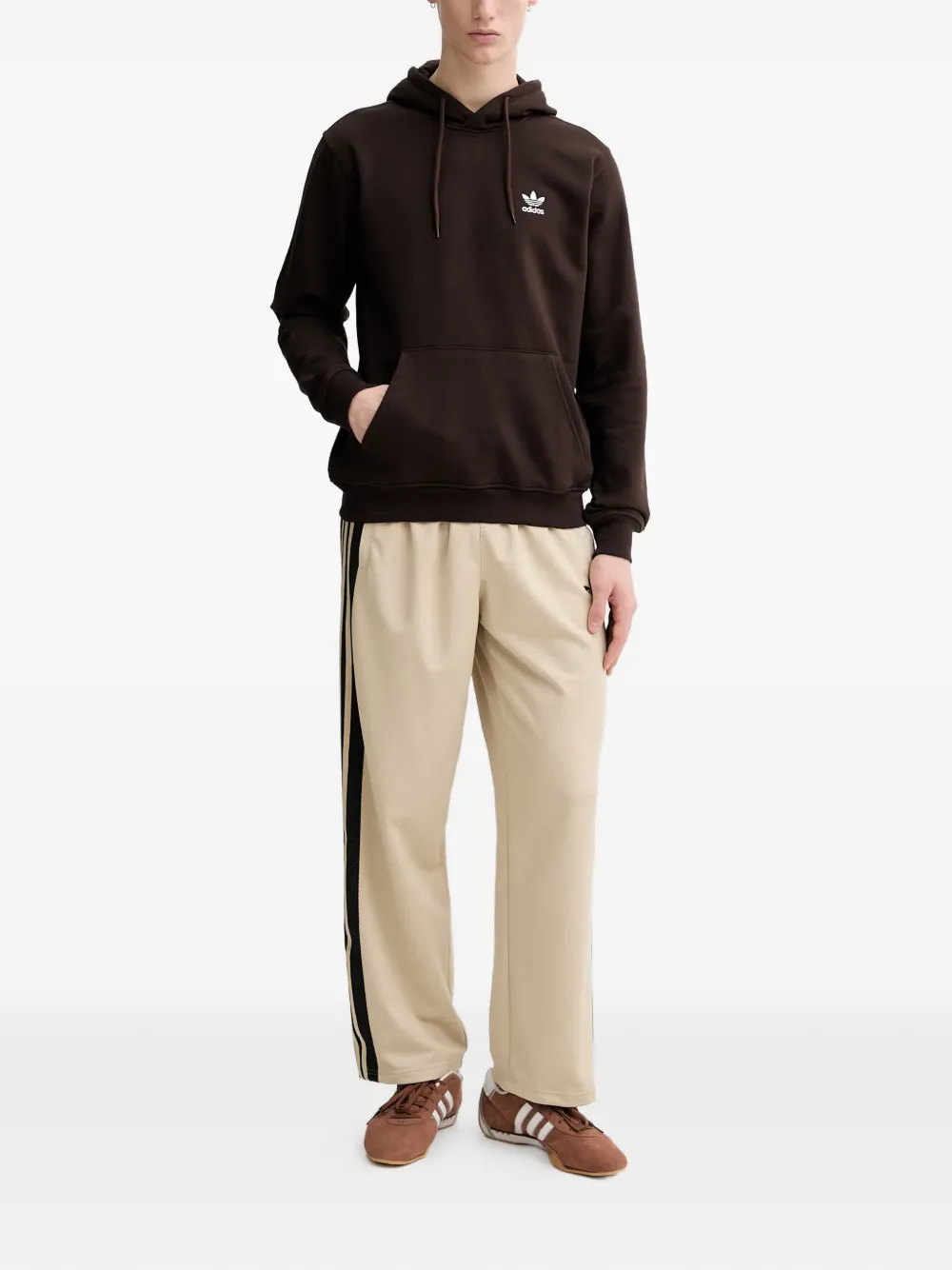adidas logo-embroidered drawstring hoodie Bruin