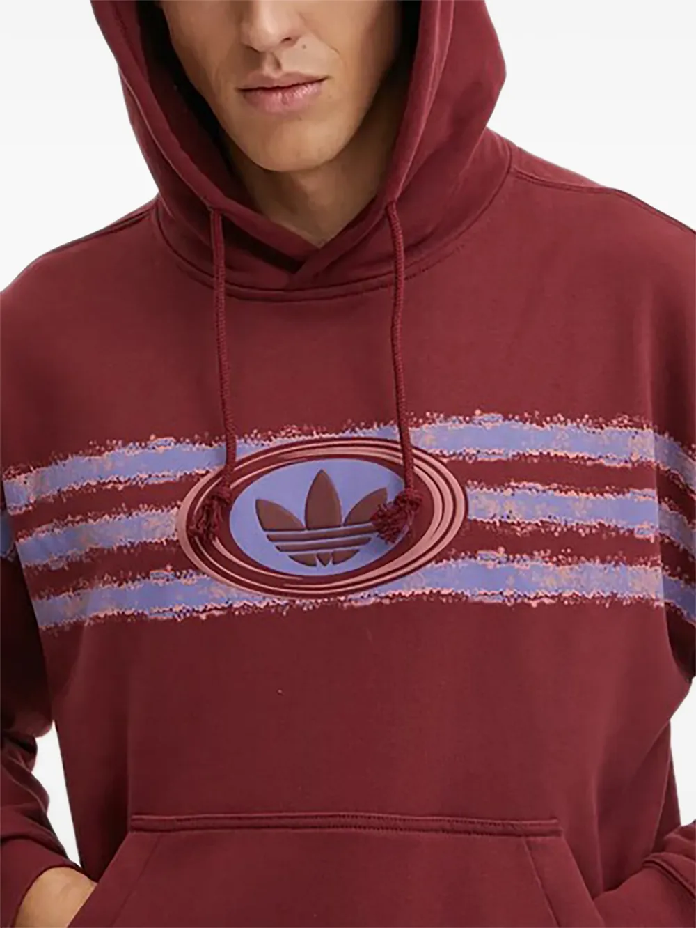 adidas Sweater met grafische print en capuchon Rood