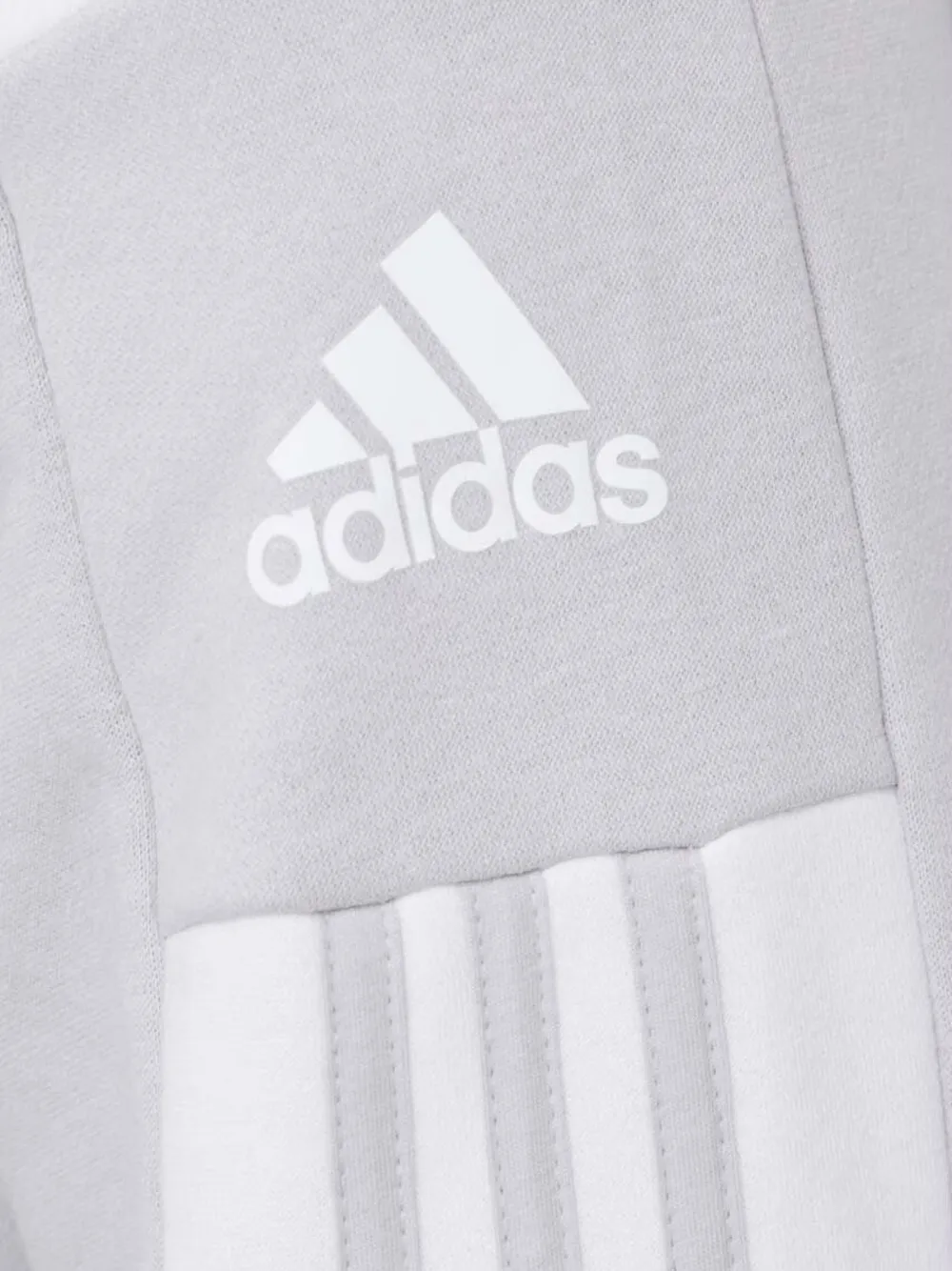 adidas signature stripes-detail hoodie Grijs
