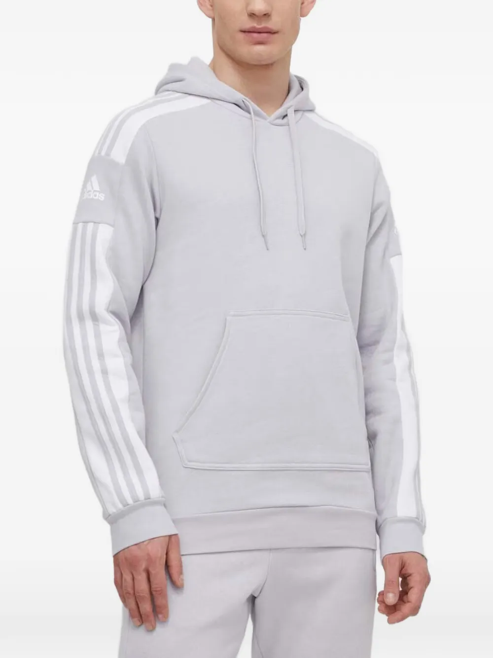 adidas signature stripes-detail hoodie Grijs