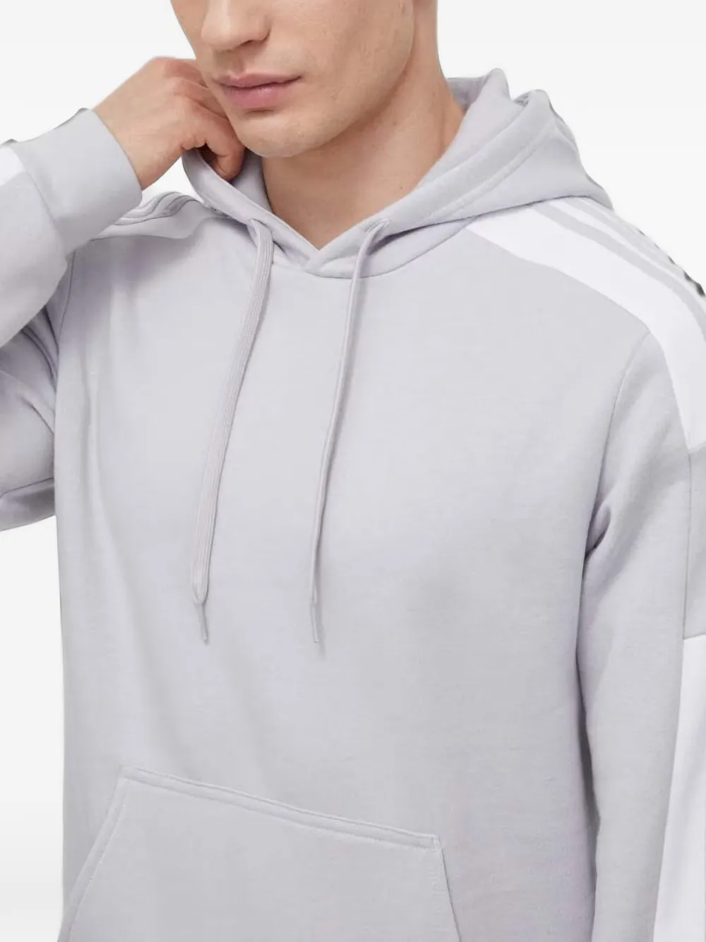 adidas signature stripes-detail hoodie Grijs