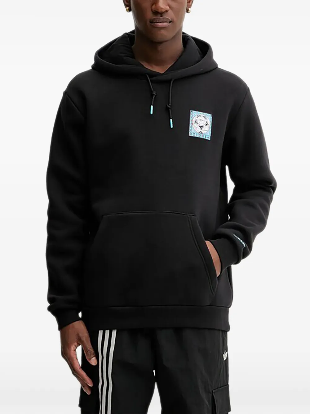 adidas drawstring hoodie - Nero