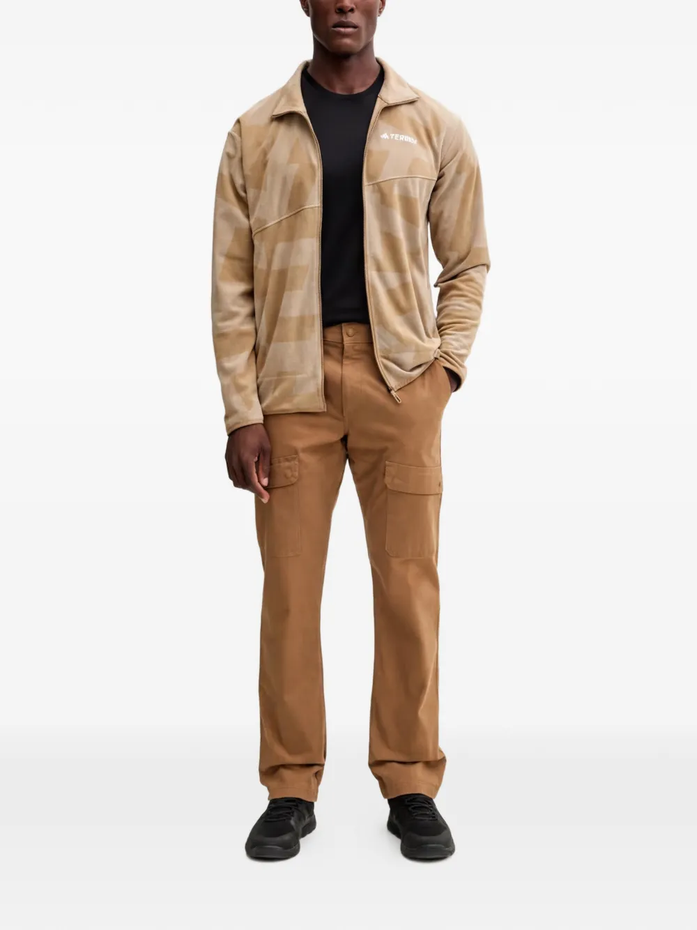 adidas Terrex trui met print en rits Beige