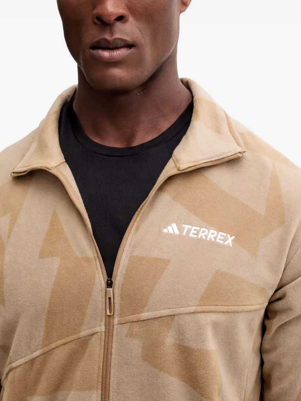 adidas Terrex trui met print en rits Beige