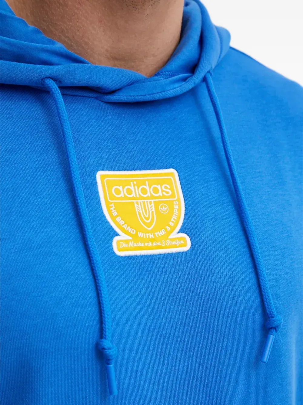 adidas Hoodie met logoprint en trekkoord Blauw