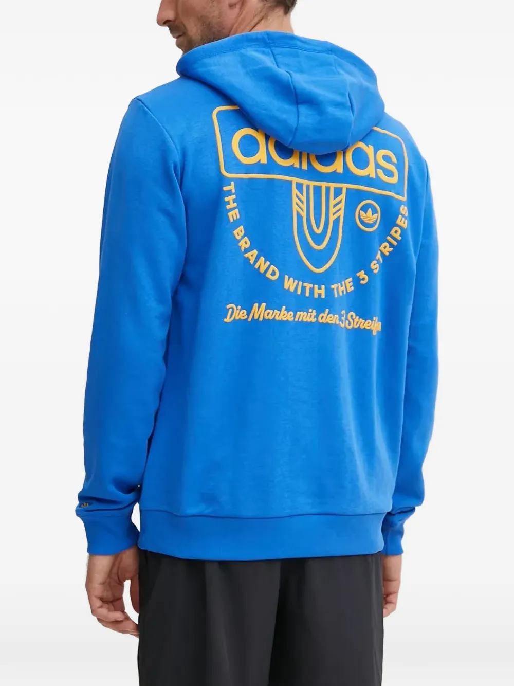 adidas Hoodie met logoprint en trekkoord Blauw
