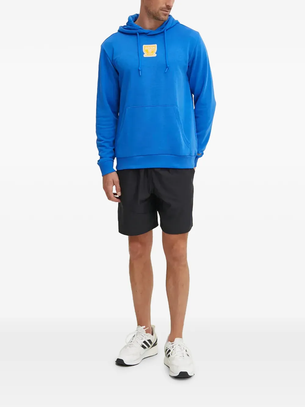 adidas Hoodie met logoprint en trekkoord Blauw