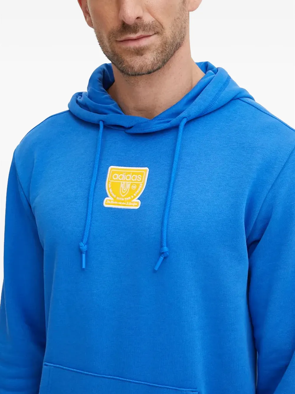 adidas Hoodie met logoprint en trekkoord Blauw