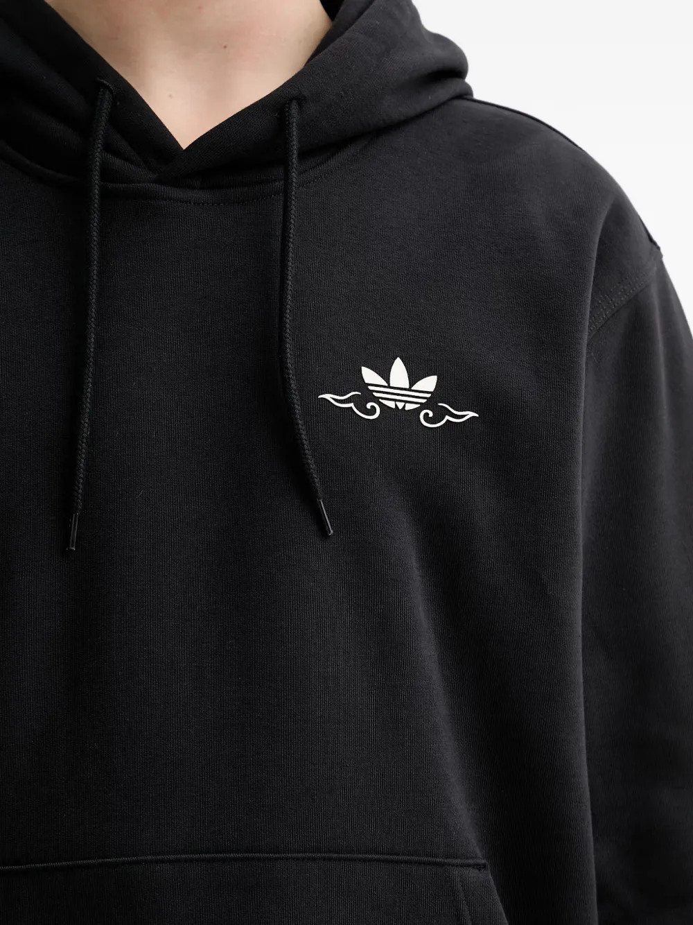adidas Hoodie met lange mouwen en grafische print Zwart