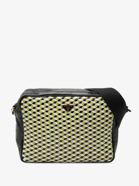 Prada Pre-Owned 2000-2013 Leather Perspective Cubes shoulder bag