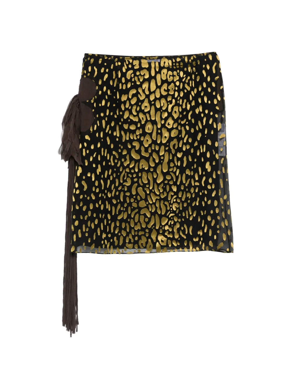  Ferragamo Animal-print Midi Skirt - Black 