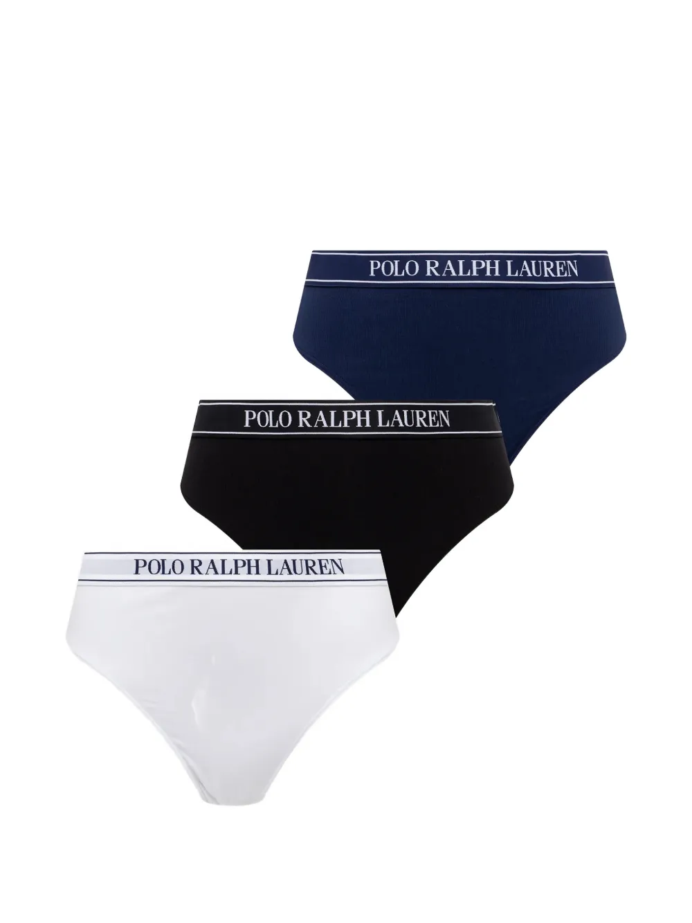 Polo Ralph Lauren logo-waistband ribbed briefs (set of three) - Blu