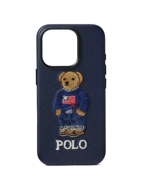 Polo Ralph Lauren embroidered leather iPhone case
