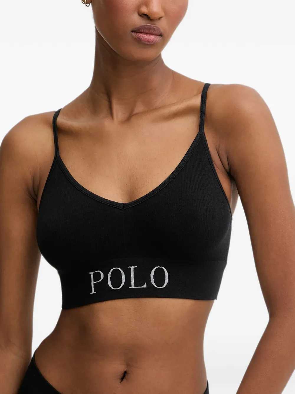 Polo Ralph Lauren logo-underband ribbed bra - Nero