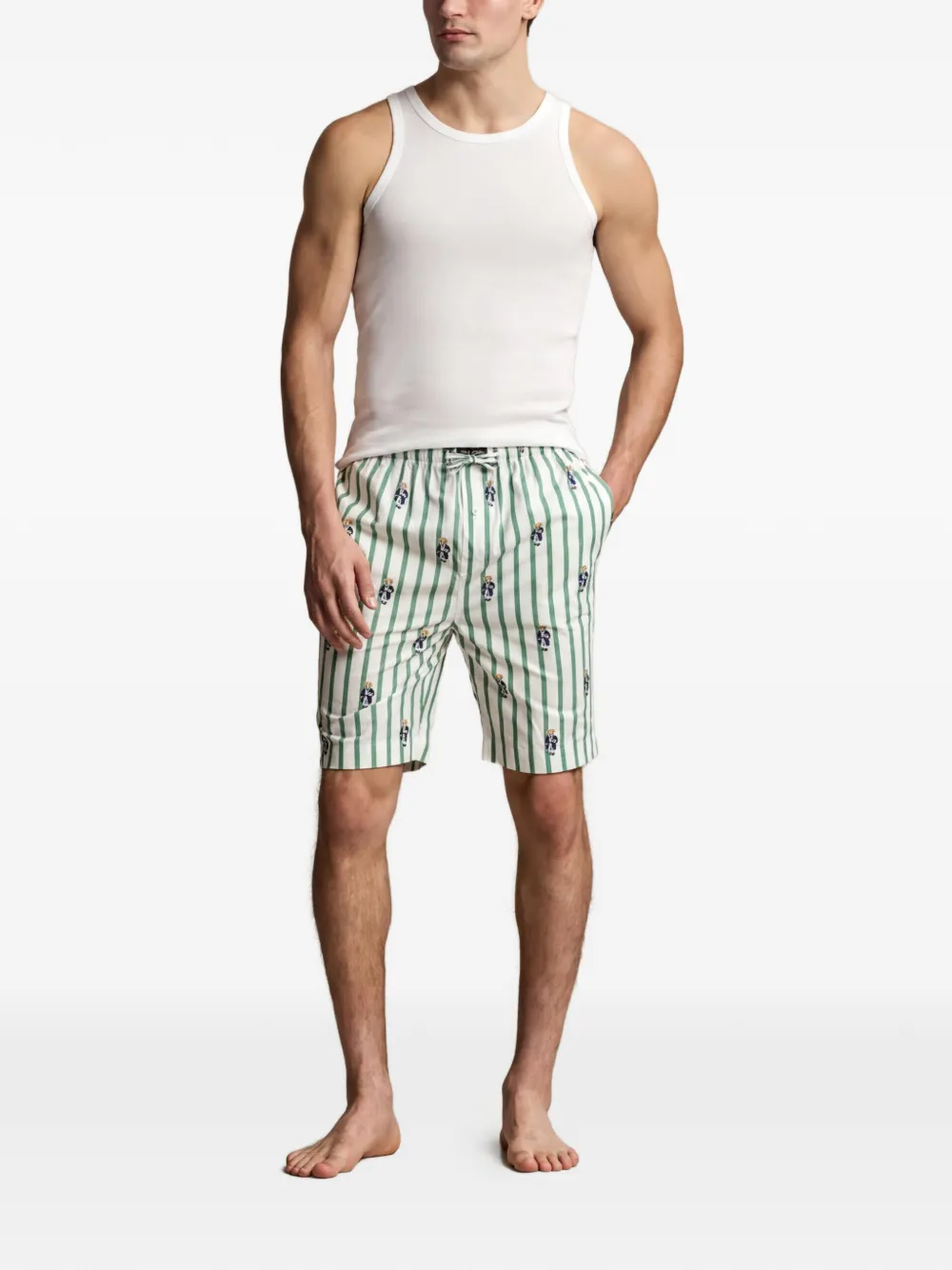 Polo Ralph Lauren Polo Bear gestreepte shorts Wit