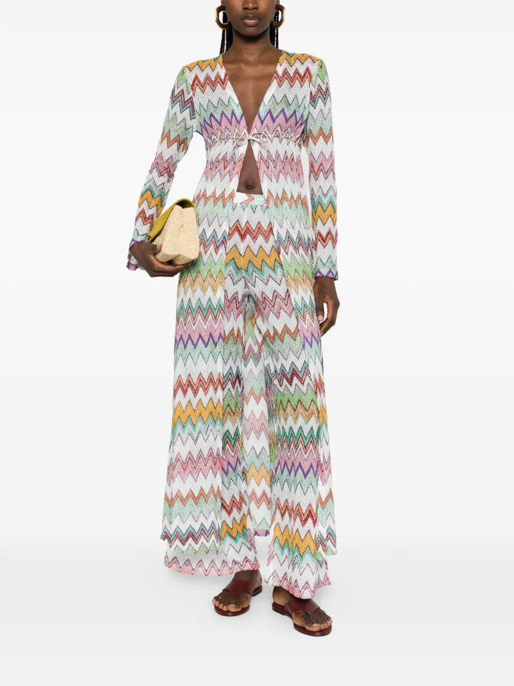 Missoni Stranddoek met zigzag-patroon Wit