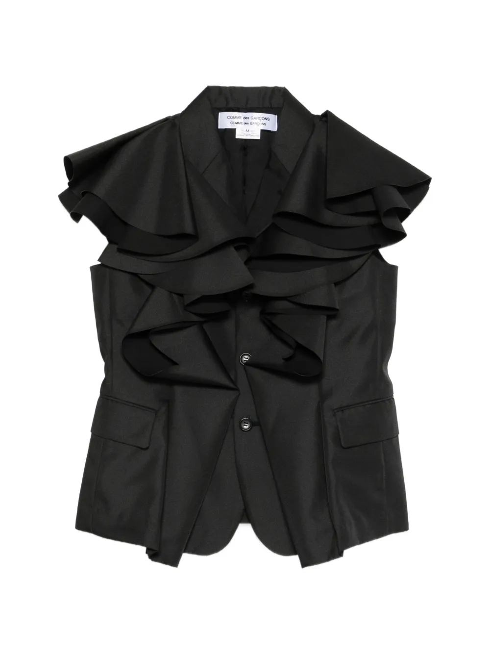 Comme Des Garçons ruffled button coat - Schwarz