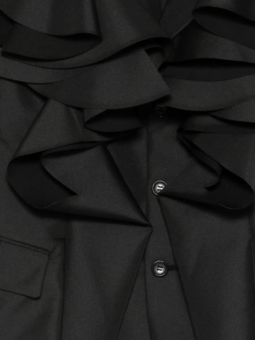 Comme Des Garçons Comme Des Garçons Jas met ruches en knopen Zwart