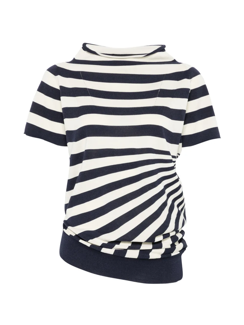 Junya Watanabe striped short-sleeve T-shirt - Blu