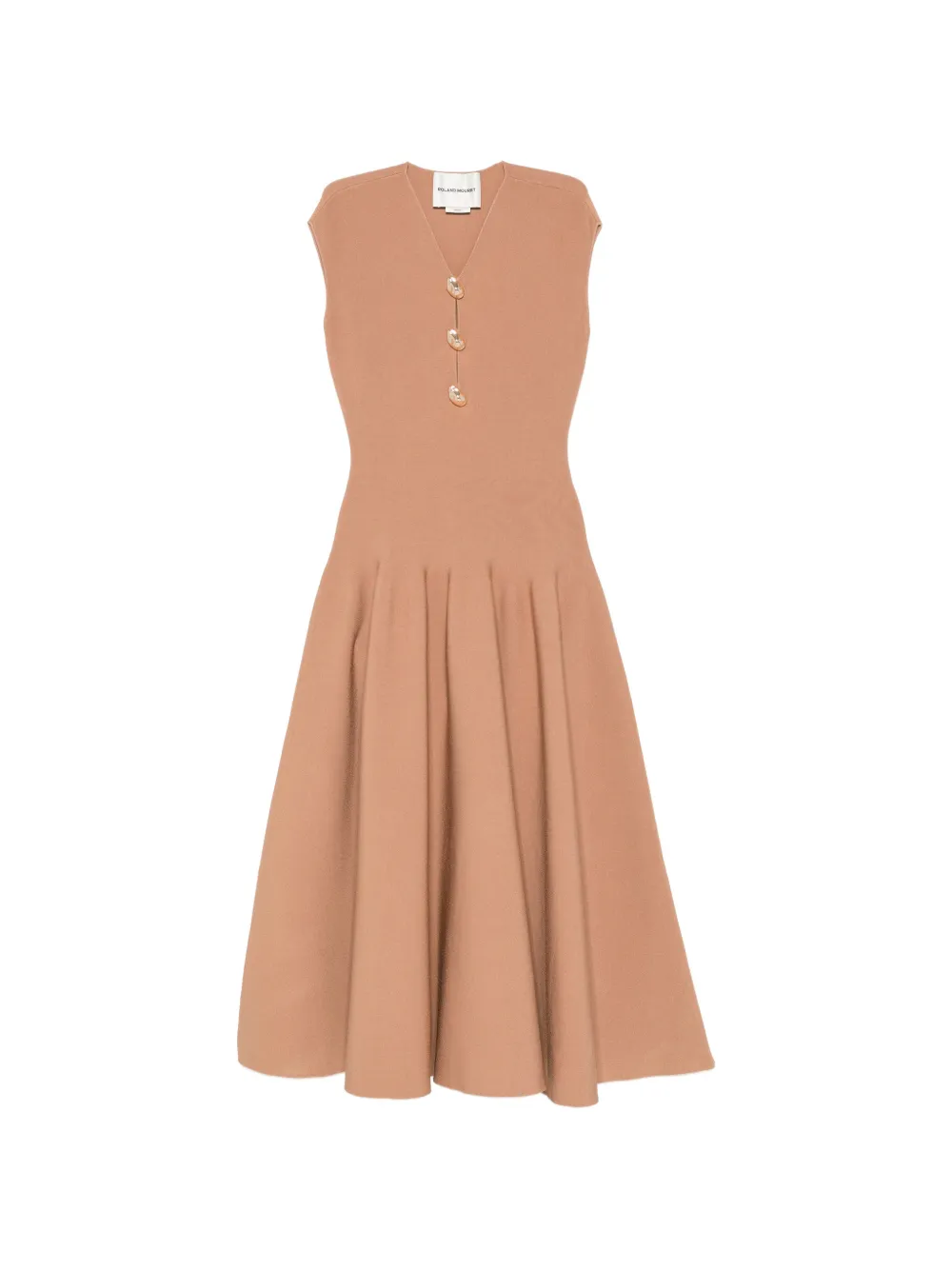 Roland Mouret embellished flared midi dress - Brown