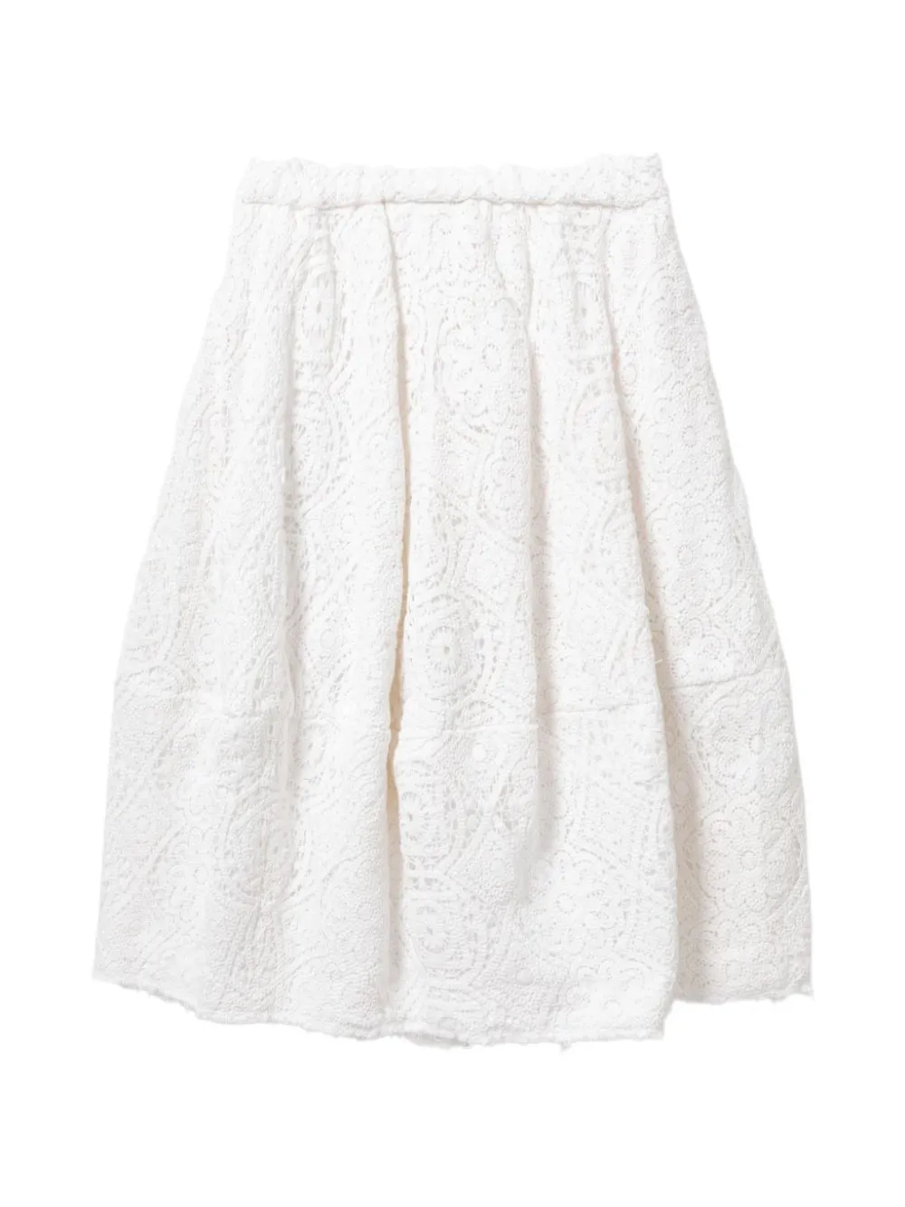 Comme Des Garçons lace-patterned pleated midi skirt - Weiß