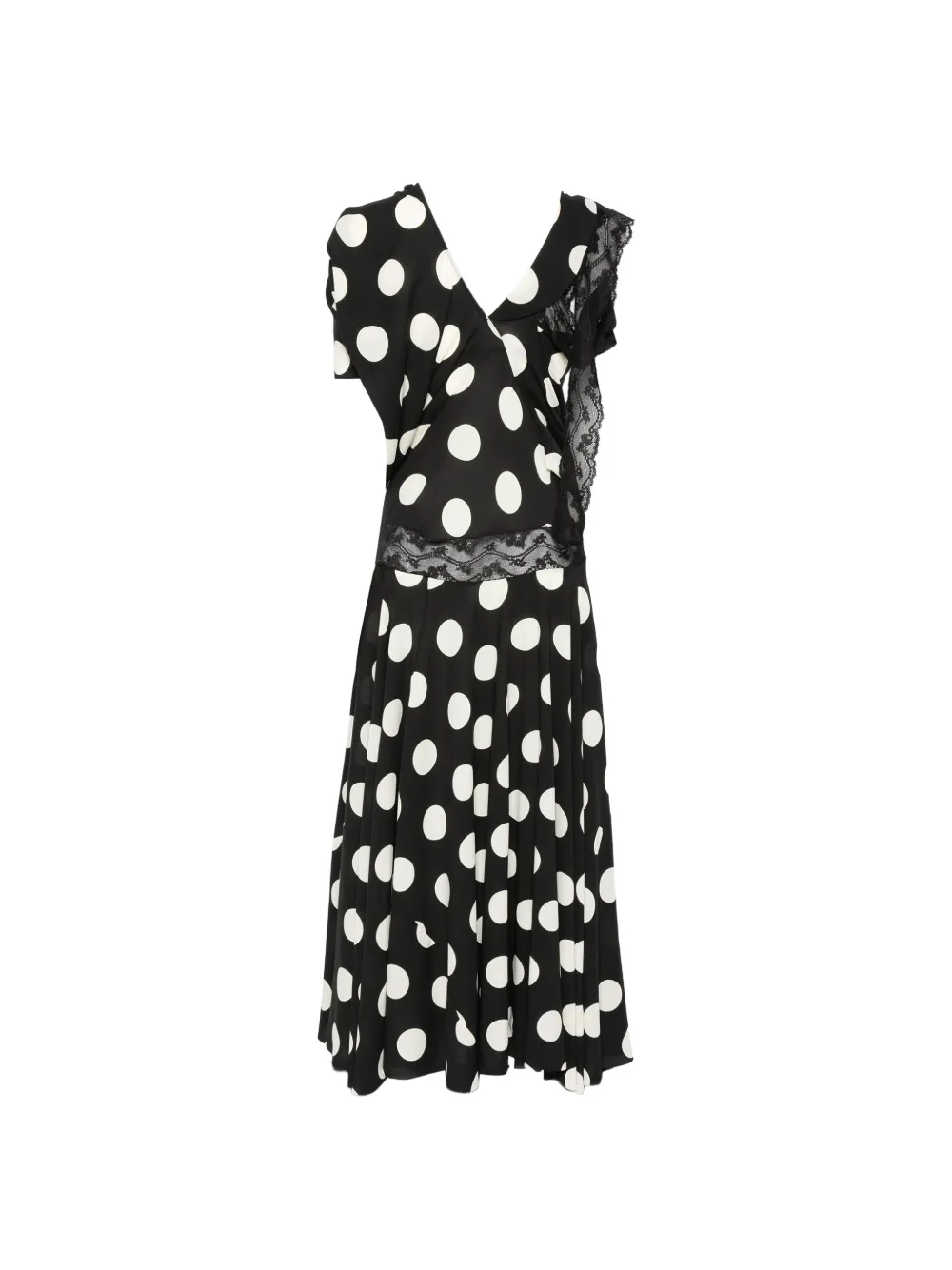  Junya Watanabe Polka-dot Laced Maxi Dress - Black 