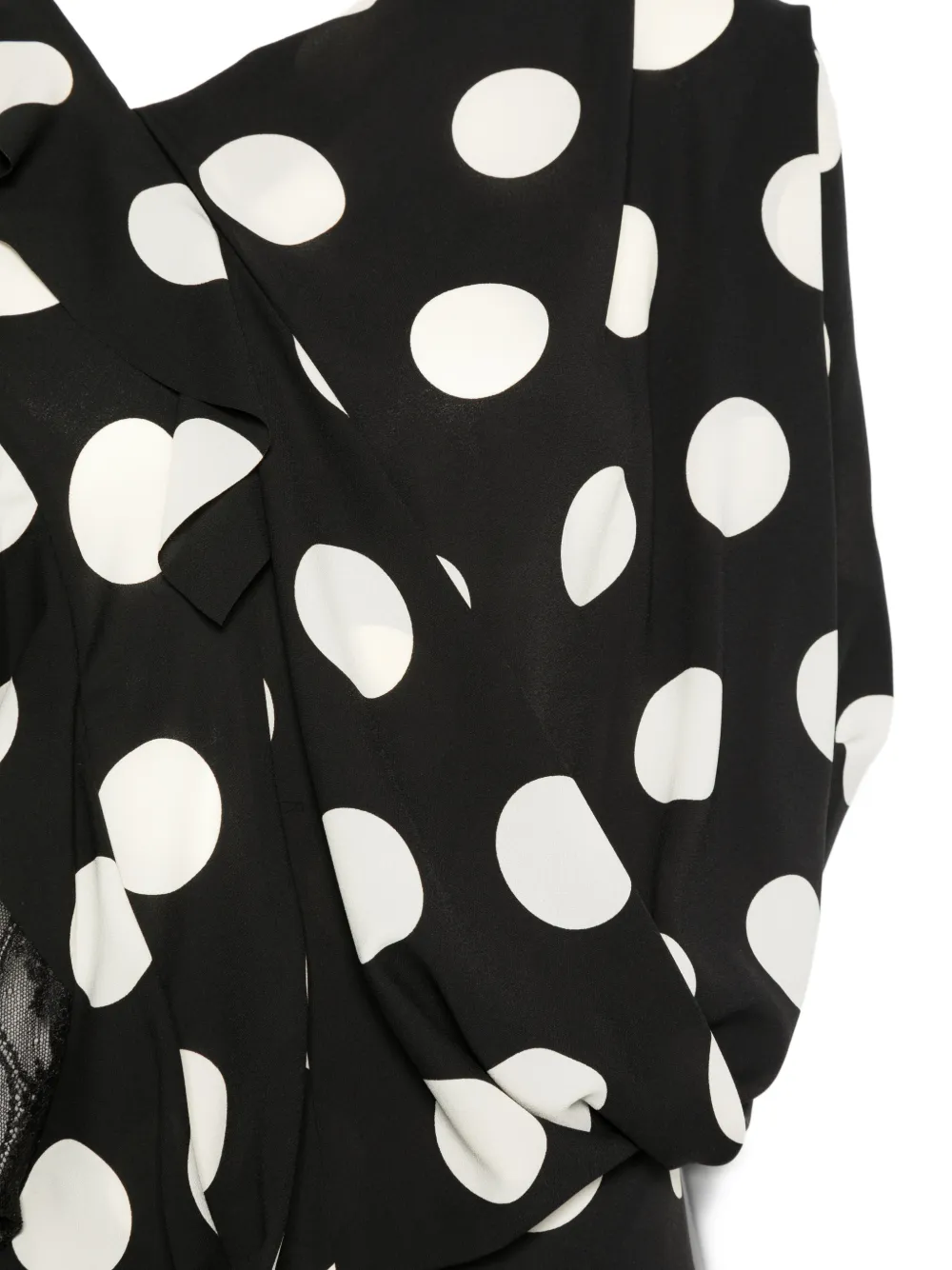  Junya Watanabe Polka-dot Laced Maxi Dress - Black 