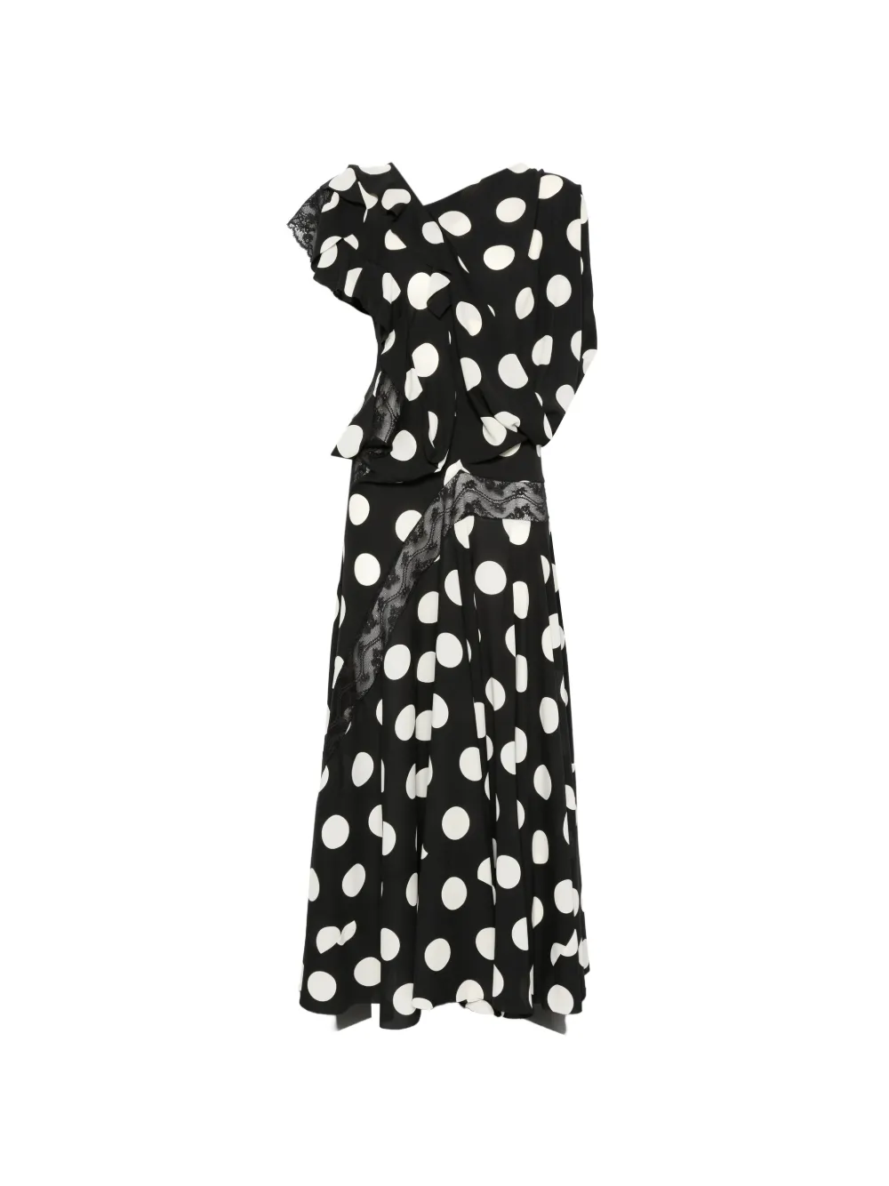 Junya Watanabe polka-dot laced maxi dress - Nero
