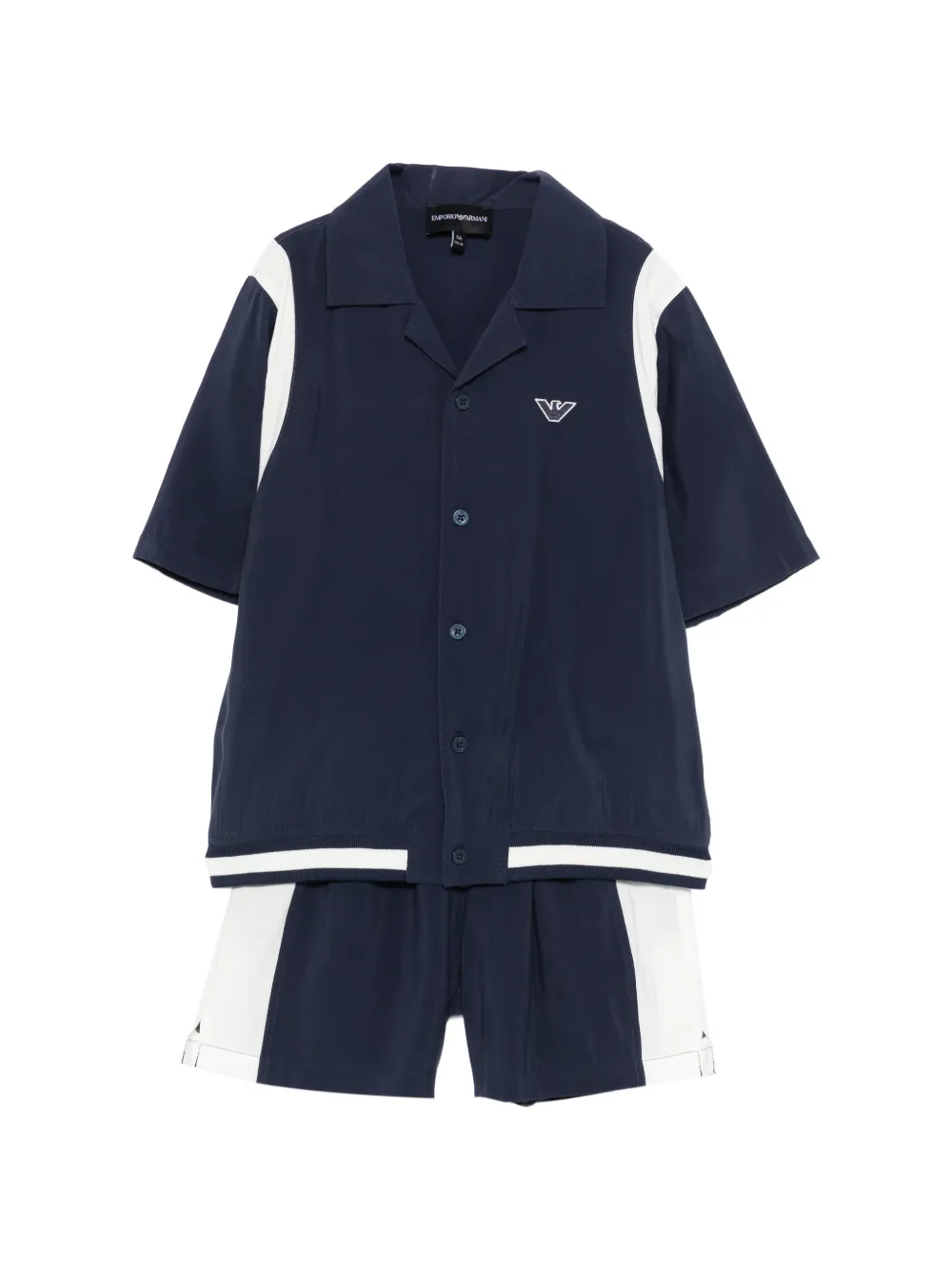 Emporio Armani Kids logo-embroidered shorts set - Blu