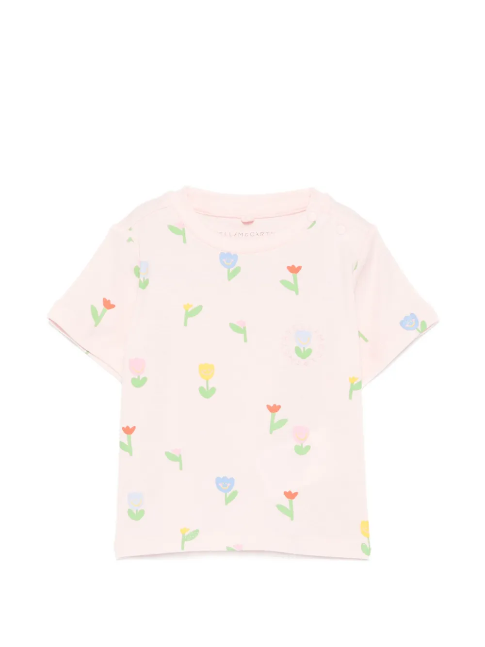 Stella McCartney Kids floral-print T-shirt - Rosa