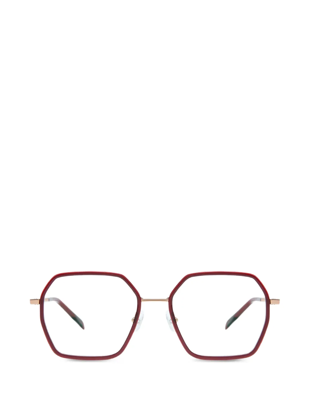 GIGI STUDIOS Yune geometric-frame glasses - Rosso