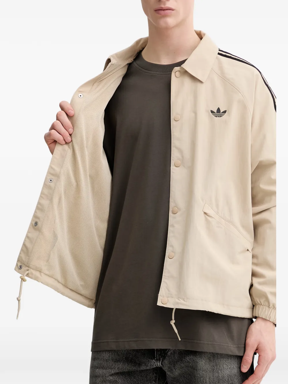 adidas 3-Stripes track jacket Beige