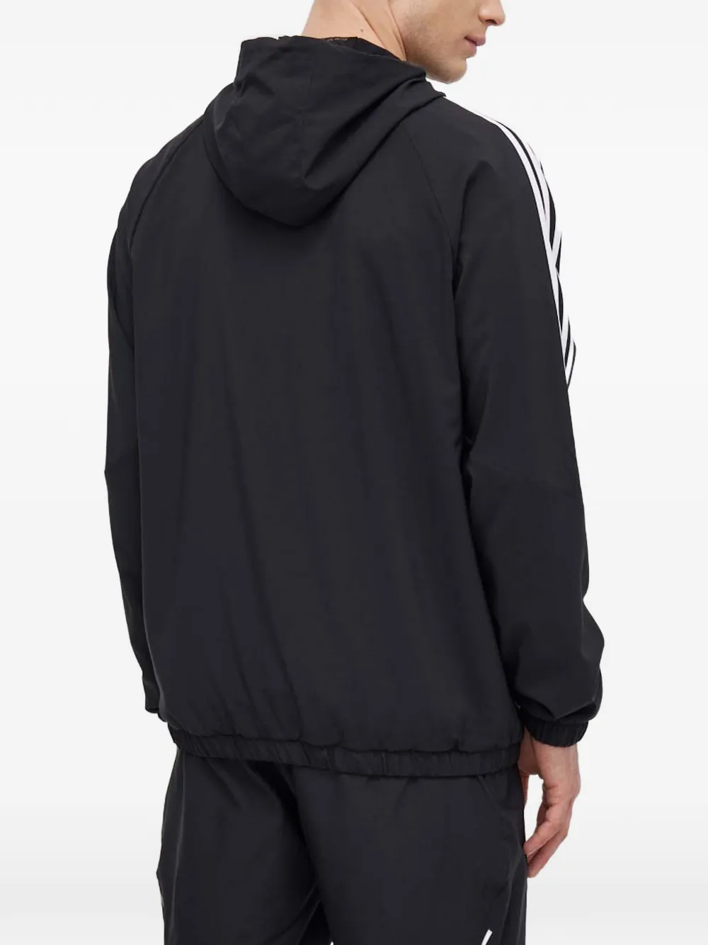 adidas hooded logo-print jacket Zwart