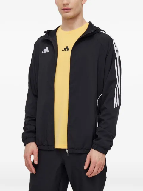 adidas hooded logo-print jacket