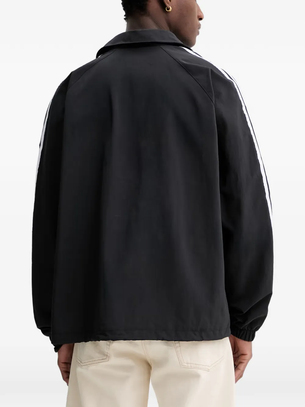 adidas logo-embroidered 3-Stripes jacket Zwart