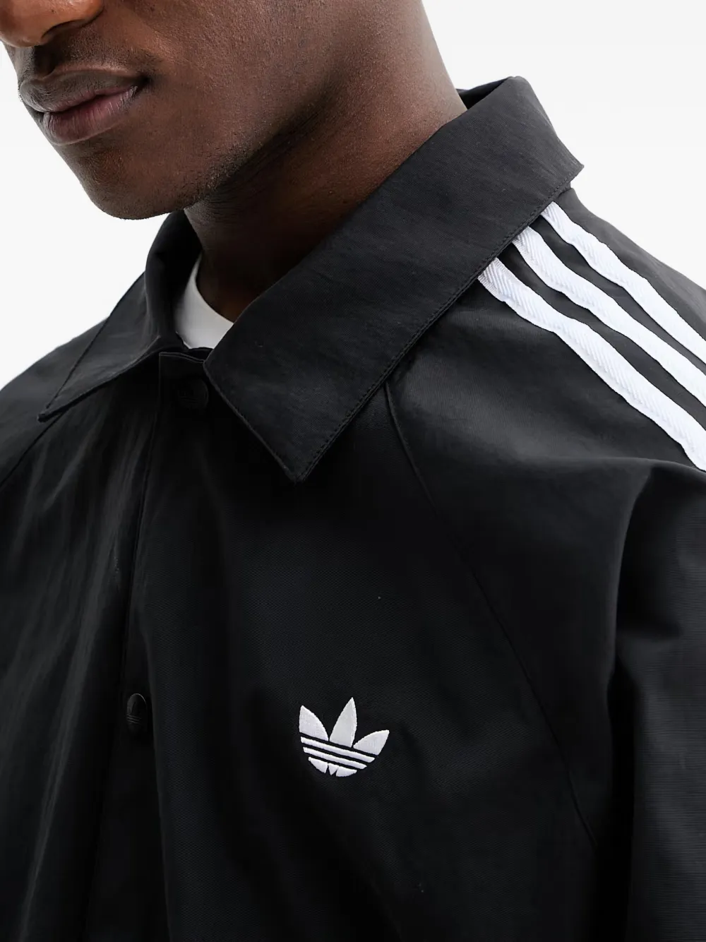 adidas logo-embroidered 3-Stripes jacket Zwart