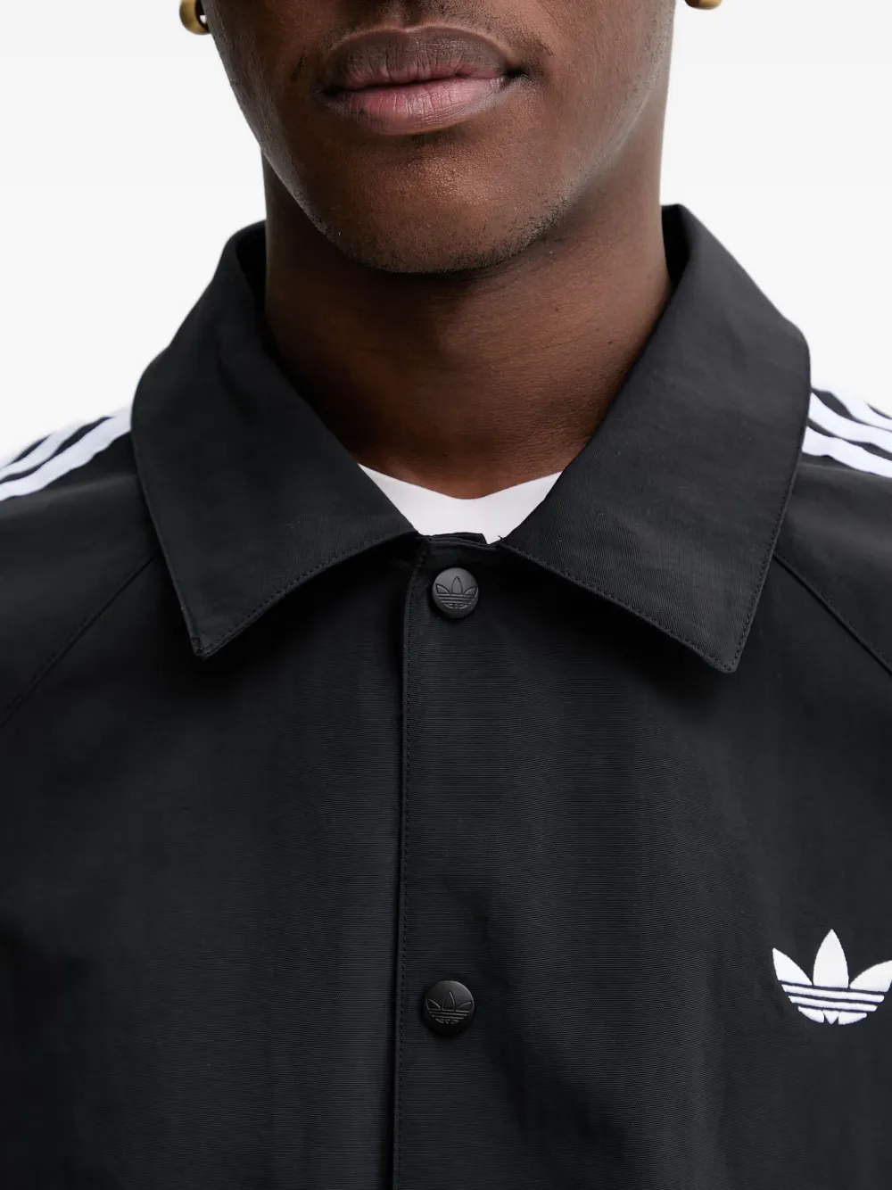 adidas logo-embroidered 3-Stripes jacket Zwart