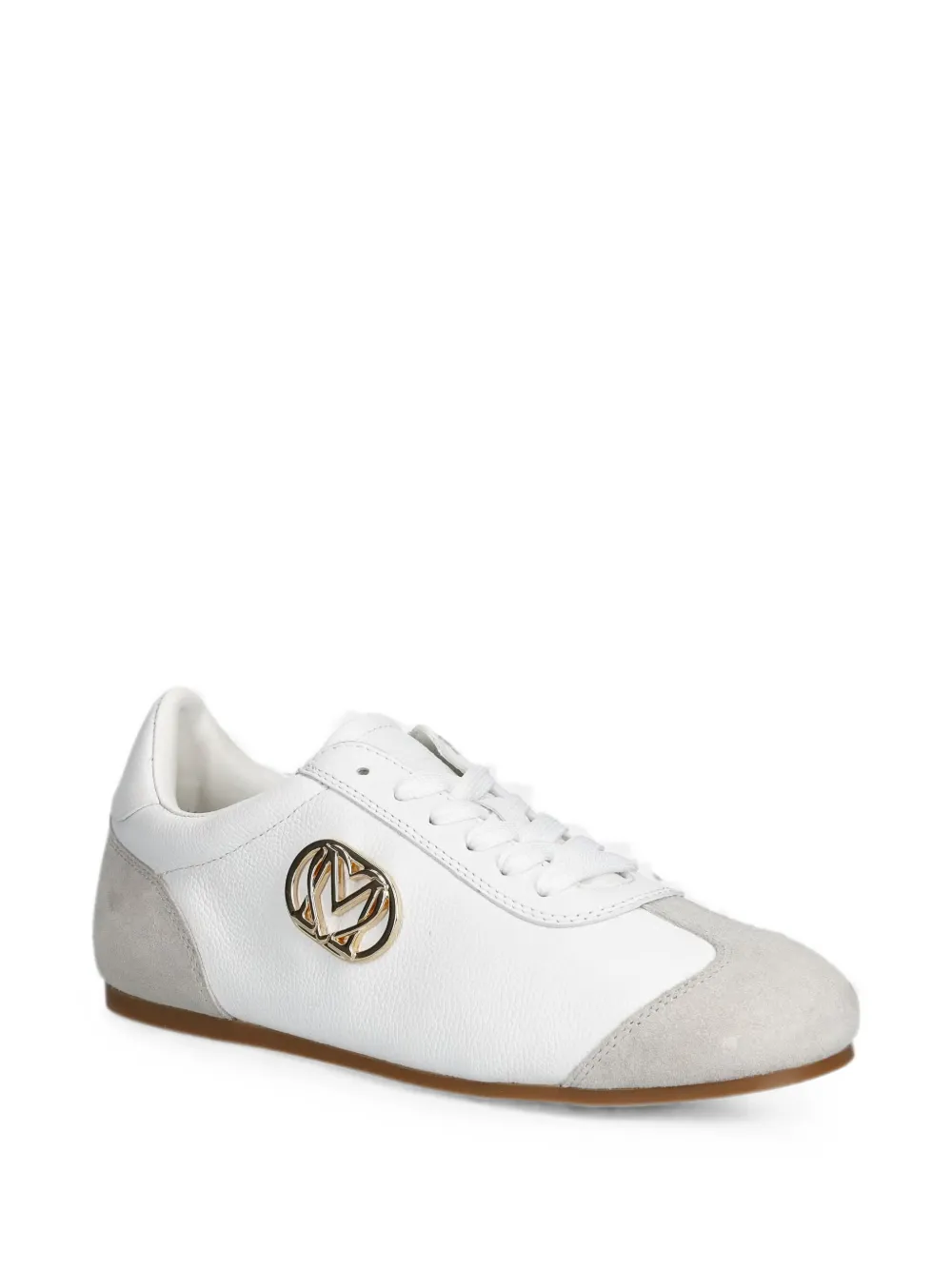 Love Moschino logo-plaque suede-panel sneakers Wit