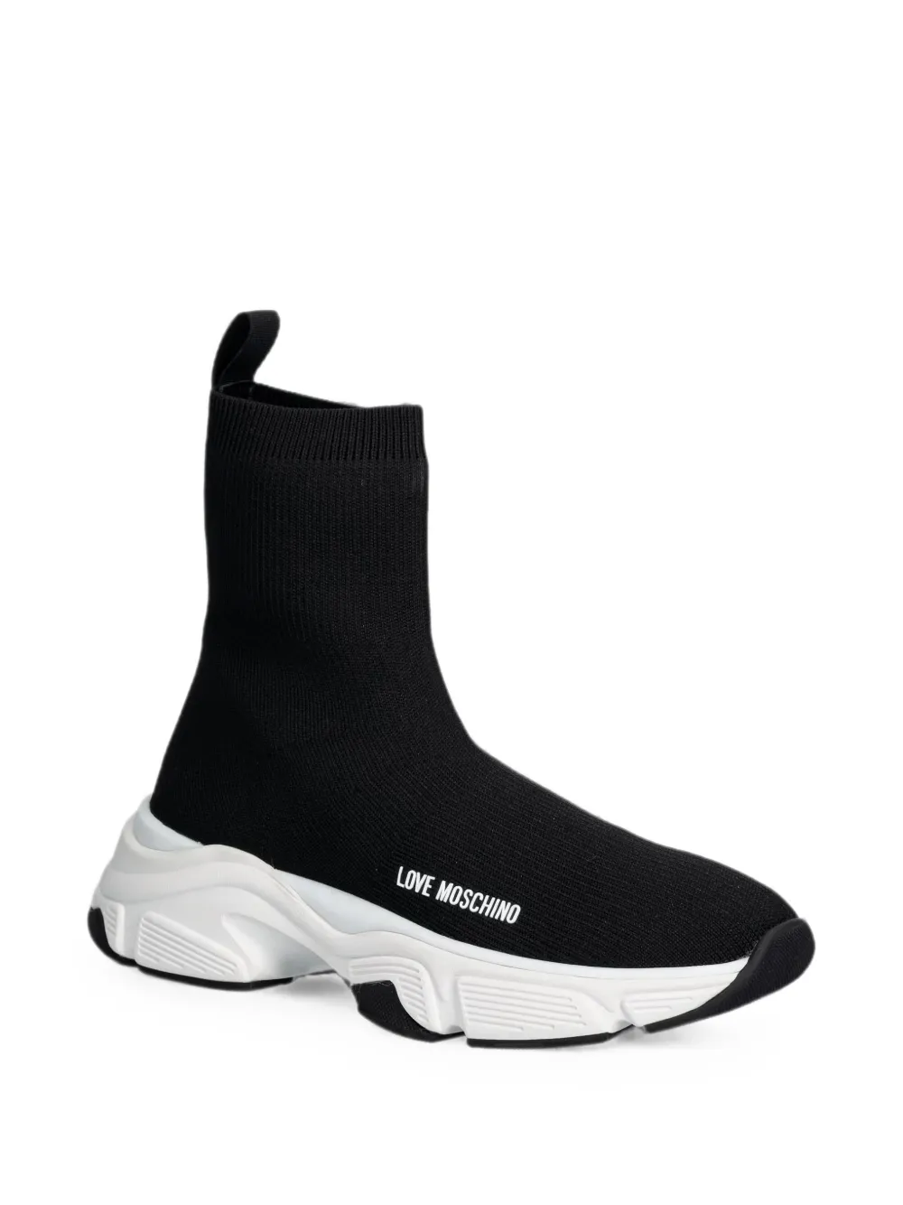 Love Moschino logo-print sock sneakers Zwart