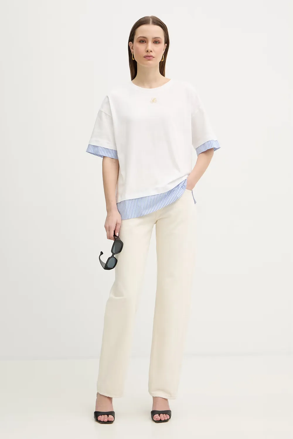LUISA SPAGNOLI Katoenen T-shirt Wit