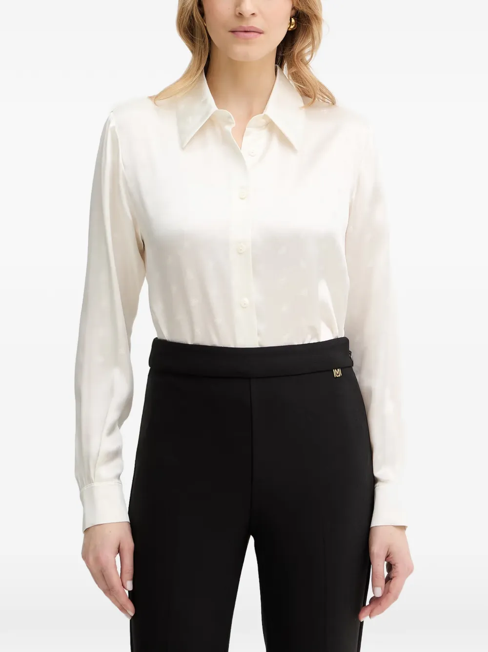 LUISA SPAGNOLI logo-pattern shirt - Neutrals