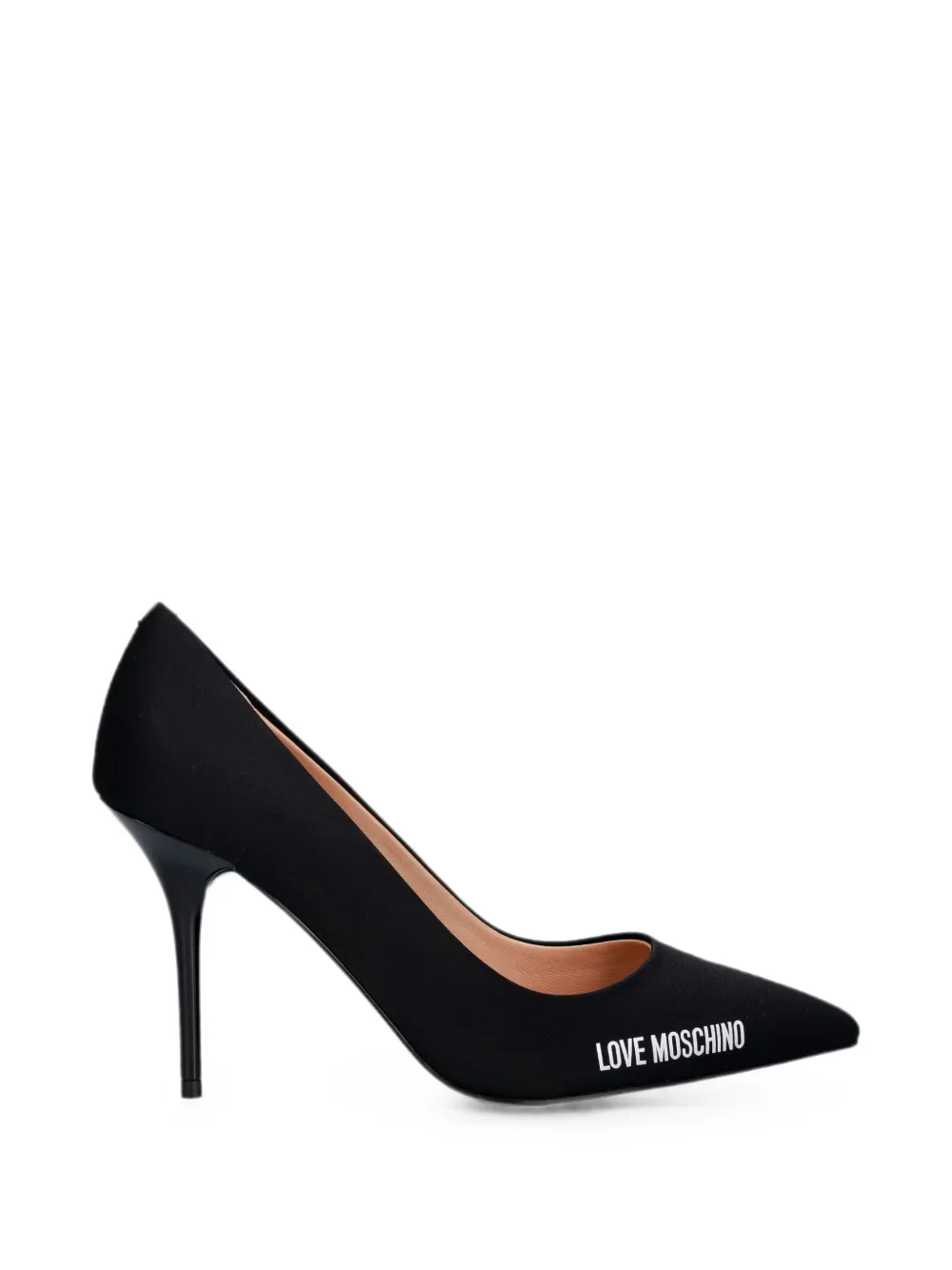 Love Moschino logo-print pointed-toe pumps Zwart