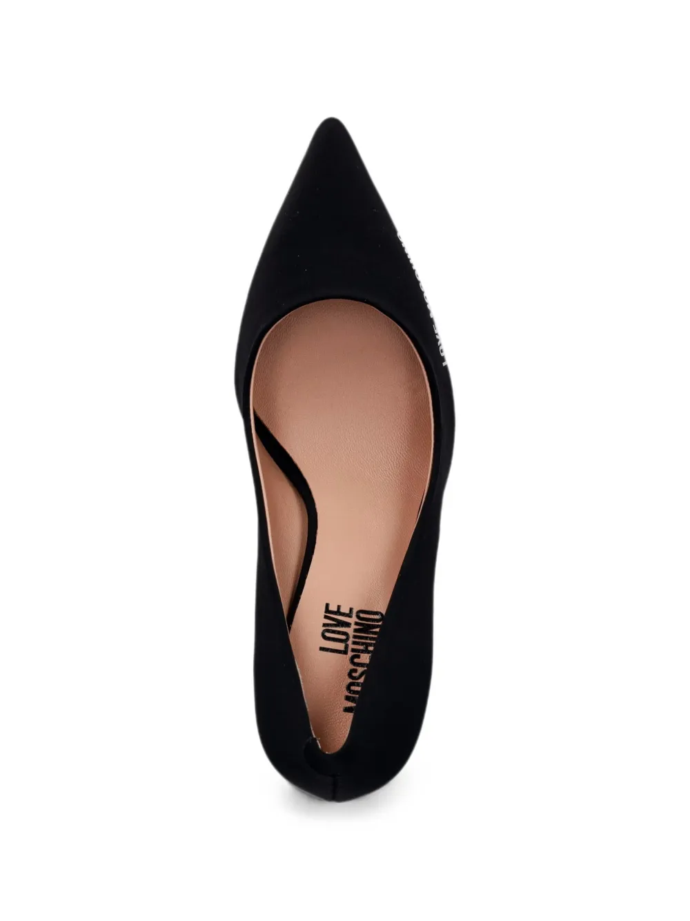 Love Moschino logo-print pointed-toe pumps Zwart
