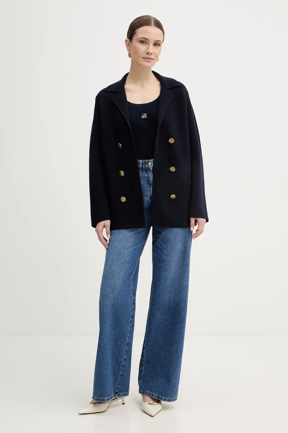 LUISA SPAGNOLI Ribgebreide tanktop Blauw