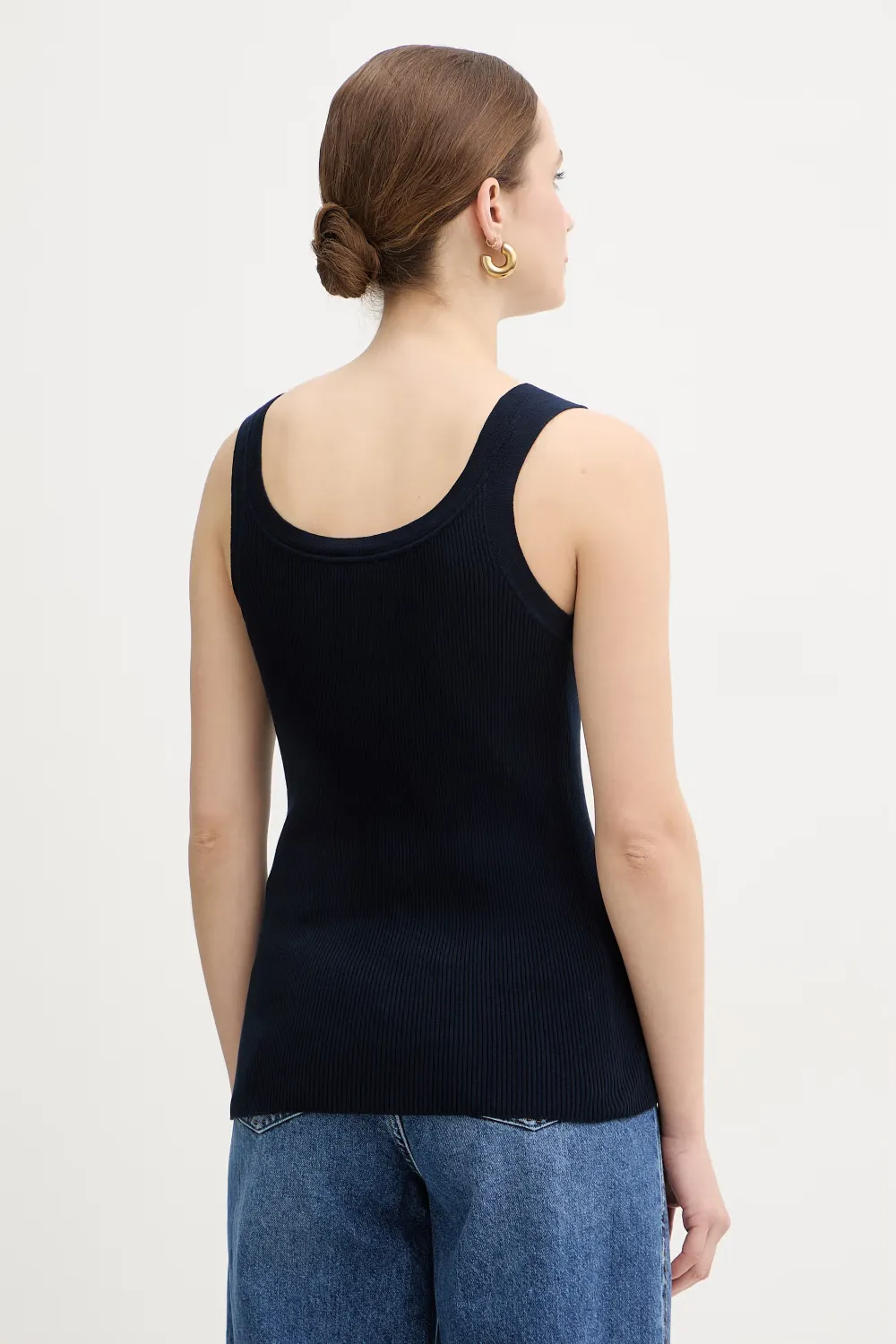 LUISA SPAGNOLI Ribgebreide tanktop Blauw