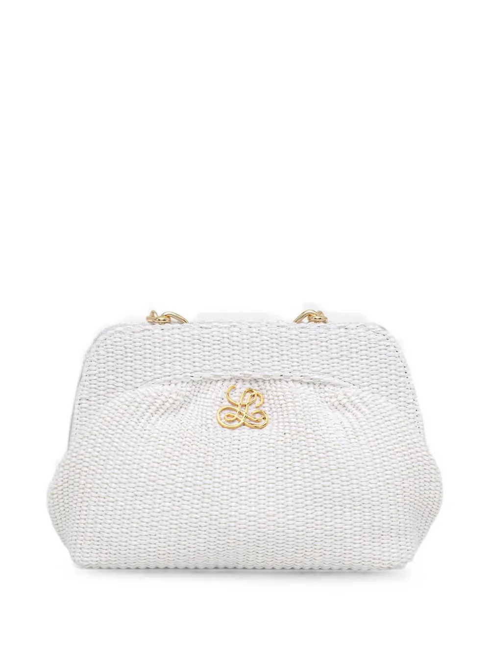 LUISA SPAGNOLI logo-plaque interwoven tote bag - Bianco